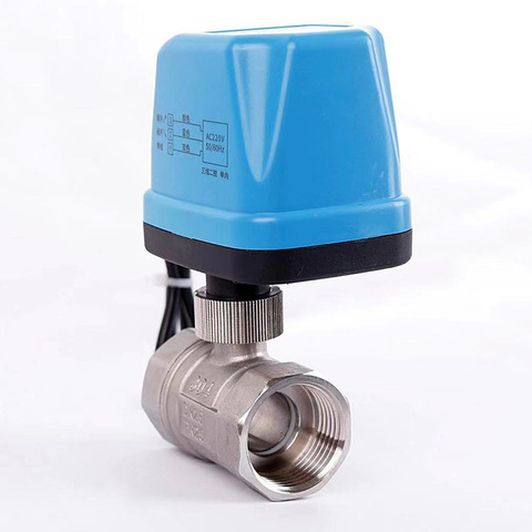 New Stainless Steel Motor-driven Two-way Globe water Valve Two Line Normally Open Often Close 12V 24V 220V Solenoid ball Valve ► Photo 1/5