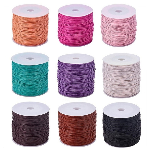 Pandahall 100yards/roll 1mm Waxed Cotton Thread Cords String Strap For DIY Braided Bracelet Necklaces Jewelry Findings Making ► Photo 1/6