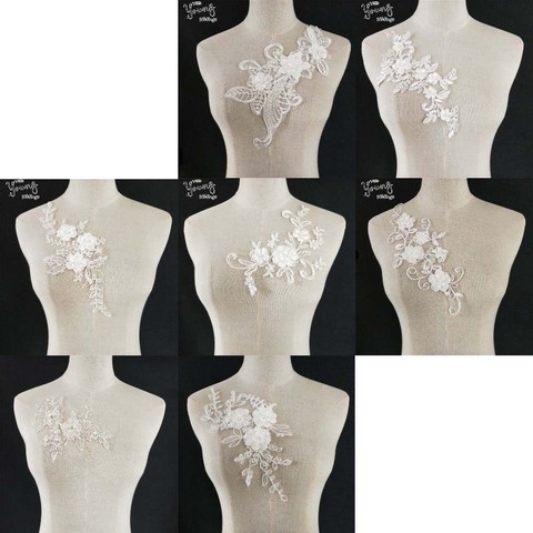 High quality White Venise Flower Lace Fabric Dress Applique Motif Blouse Decoration DIY Neckline Lace Collar Costume Accessories ► Photo 1/4