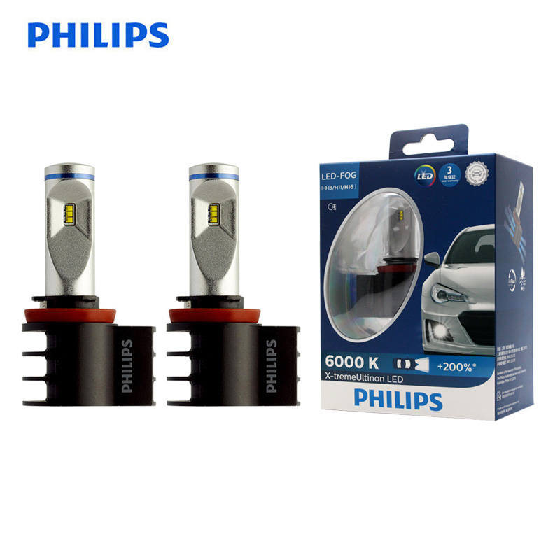 Philips LED H8 H11 H16 X-treme Ultinon LED Car Fog Lamps 6000K White  Original Auto Head Bulbs +200% More Bright 12834UNIX2, Pair - Price history  & Review