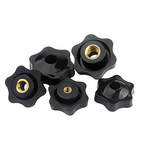 5pcs M4 M5 M6 M8 M10 M12 Plum Hand Tighten Nuts Handle Thread Mechanical Black Thumb Nuts Clamping Knob Manual Nuts ► Photo 1/6