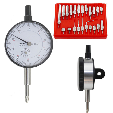 Dial Indicator 0-10mm Lug Back Test Gauge and 22pcs Anvil Point Set Thread 2.5mm Measuring Tool ► Photo 1/6