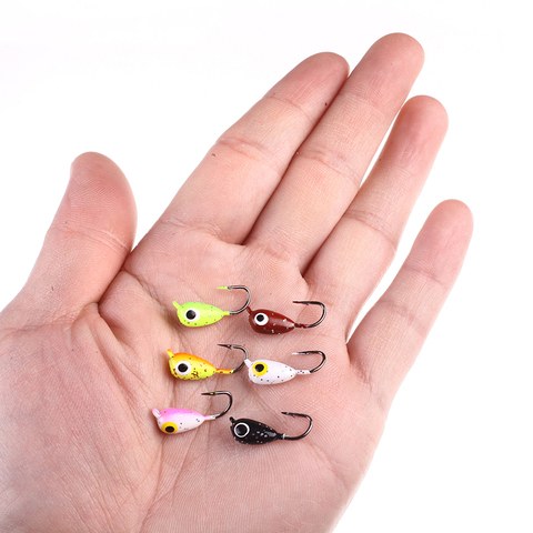 6PCS/Lot 18mm 1.5g Winter Ice Fishing Lure Quality Mini Metal Lead Head Hook Bait Jigging Fishing Barbed Hook ► Photo 1/6