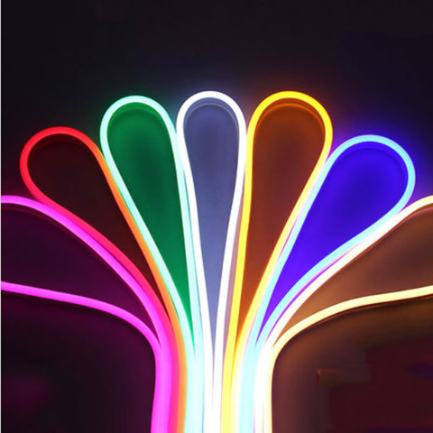 12v led neon strip light flex tape rope waterproof ip68 2835 soft bar silicon tube white red ice blue green yellow pink RGB lamp ► Photo 1/6