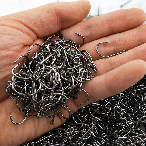 120pcs High Carbon Steel Fish Hook Efficiency Barbed 3#-12# Fishhooks With Hole Jig Carp Fly Fishing Hook Worm Pesca Tackle ► Photo 1/6