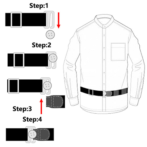 New 1Pcs Shirt-Stay Belt Shirt Stays Black Tuck It Belt Shirt