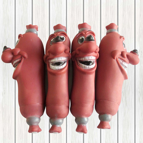 Funny Creative Squeaky Pets Dog Toys Teeth Cleaning Funny Brown Chew Toy Rubber Sausage DogsToy For Large Small Dog Pet supplies ► Photo 1/6