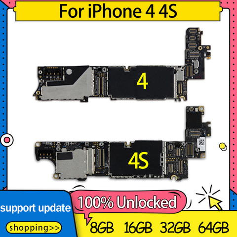 Factory Unlocked For iPhone 4 4s Motherboard With IOS System,good tested Logic Board For iPhone 4 4s Mainboard,Free Shipping ► Photo 1/6