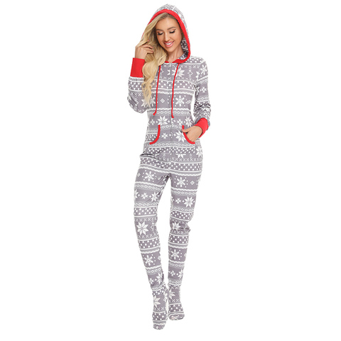 Aamikast Matching Family Halloween Pajama Set Zipper Front Hooded Footed One-Piece Pjs Loungewear Sleepwear S-XXL ► Photo 1/6