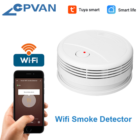 Buy Online Cpvan Smoke Detector Wifi Fire Alarm Tuya Smart Life App Fire Detector Smoke Sensor High Sensitivity Low Battery Reminder Alitools