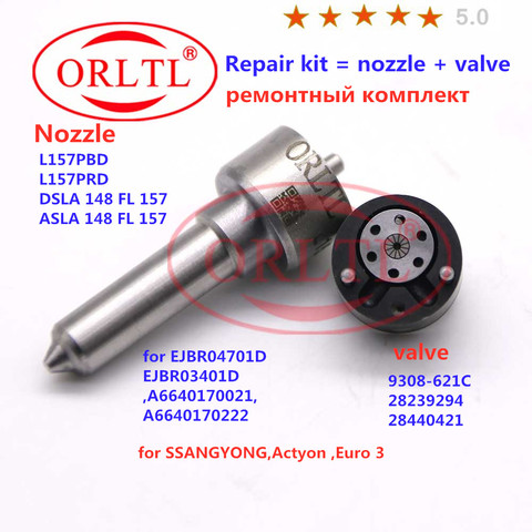 NOZZLE ( L157PRD) INJECTOR VALVE 9308-621C REPAIR KITS (7135-650 ) for EJBR04701D EJBR03401D A6640170 ,A6640170222 SSANGYONG ► Photo 1/6