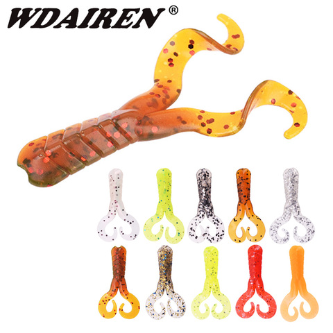 20pcs/Lot Soft Silicone Shrimp Shaped Fishing Lures 4cm 0.7g Swivel Jigging Wobblers Bass Ephemera Fishy Smell Artificial Baits ► Photo 1/6