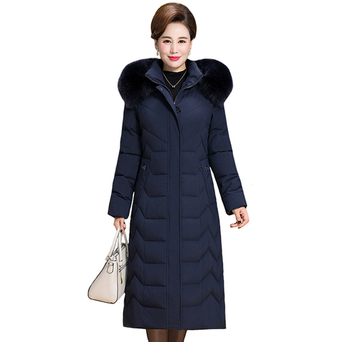 2022 Warm Winter Jacket Women Plus Size 5XL 6XL Womens Long Parkas Hooded Fur Collar Slim Women's Down Cotton Jacket Winter Coat ► Photo 1/6