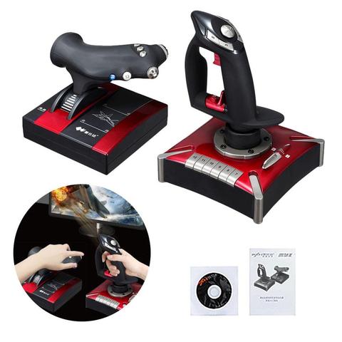 Aircraft Flight Stick Joystick USB Simulator 16 Keys Programming Gamepad Gaming Controller Dual Vibration for PC Hotas Computer ► Photo 1/6