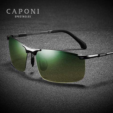 CAPONI Day And Night Sunglasses Men Green Yellow Gradient Lenses Sports Goggles Polarized Driving Men's Sun GlassesUV400  RY3066 ► Photo 1/6