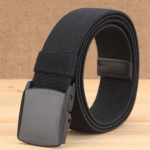 2022 New Metal Free Over Security Elastic Woven Men's Belt Suitable for Men's and Women's Jeans Casual Canvas Waistband Punk ► Photo 1/6