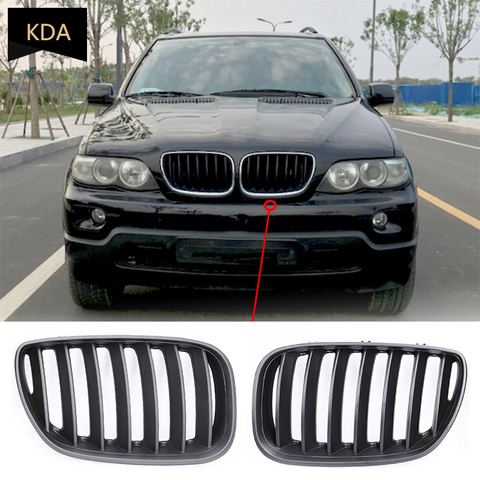 2Pcs Auto Left Right Front Gloss Grill Grilles for BMW X5 E53 2004 2005 2006 51137124815 51137124816 ► Photo 1/4