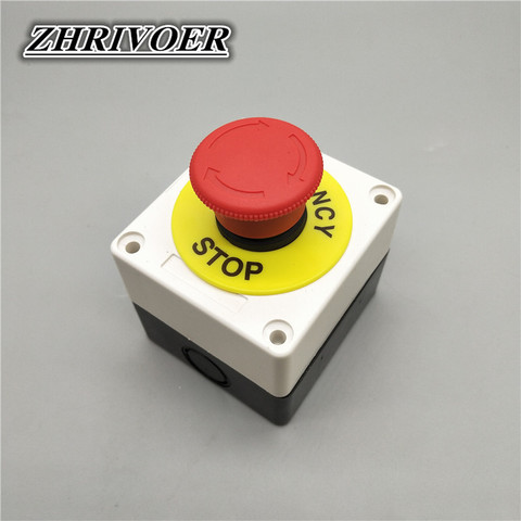 1Pcs Elevator. Fire Fighting System Emergency Stop Button Control Box Red Mushroom Head Push Button Switch XB2-ES542 10A/600V ► Photo 1/6