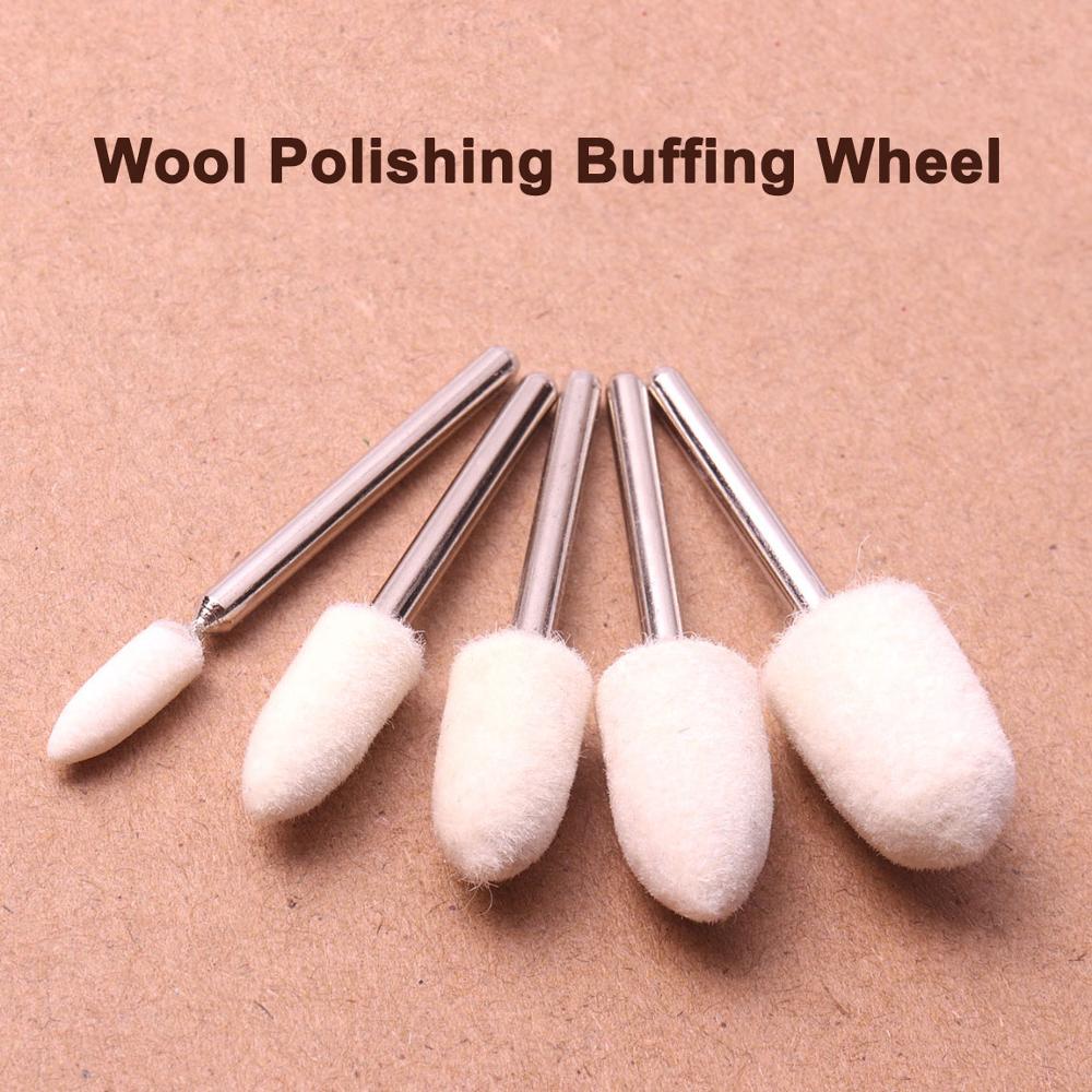 White Felt Wool Polishing Buffing Round Wheel Mandrel Dremel Rotary Tool 