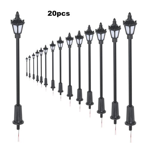 20pcs White/Warm White Model Street Lights Layout Lamppost Railroad Train Garden Playground Scenery Led Lamp Lighting 100/70mm ► Photo 1/6