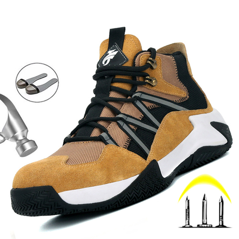 2022 New Work Safety Boots Steel Toe Cap Work Shoes Sneakers Men Anti-smash Safety Shoes Indestructible Male Security Footwear ► Photo 1/6