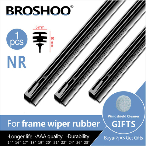 BROSHOO Car windscreen Wiper Blade Insert Natural Rubber Strip NR 6mm (Refill) 14