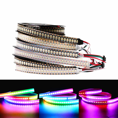 DC5V WS2812B 0.5m/1m/2m/3m/4m/5m 30/60/144 pixels/leds/m Smart led pixel strip,Black/White PCB,WS2812 IC,IP30/IP65/IP67 ► Photo 1/6