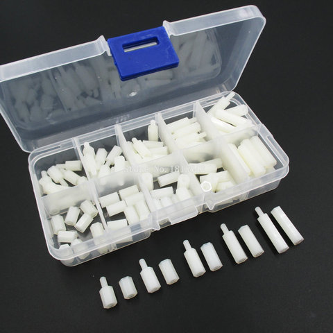 200PCS/LOT M3 Nylon White M-F Hex Spacers Screw Nut Male Female Screw Assortment Kit Stand off Set M3*6mm M3*10 M3*15 M3*20mm ► Photo 1/6