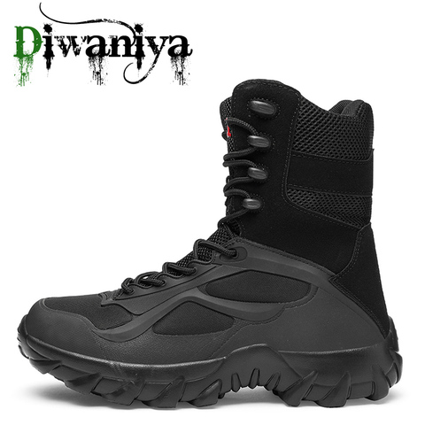 New Autumn Winter Military Boots Outdoor Male Hiking Boots Men Special Force Desert Tactical Combat Ankle Boots Men Work Boots ► Photo 1/6