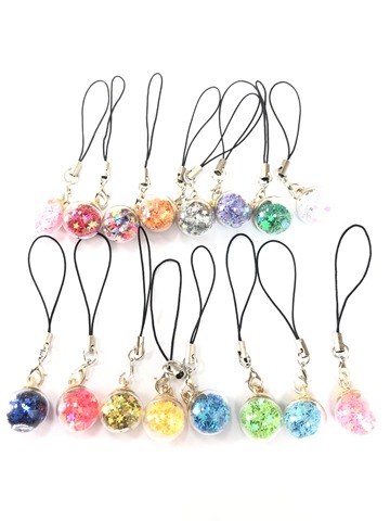2022 New Design 1 Piece Top Quality Clear Glass Bling Balls Mobile Phone Strap Lanyard Keychains Decoration Bag Charms Accessory ► Photo 1/6