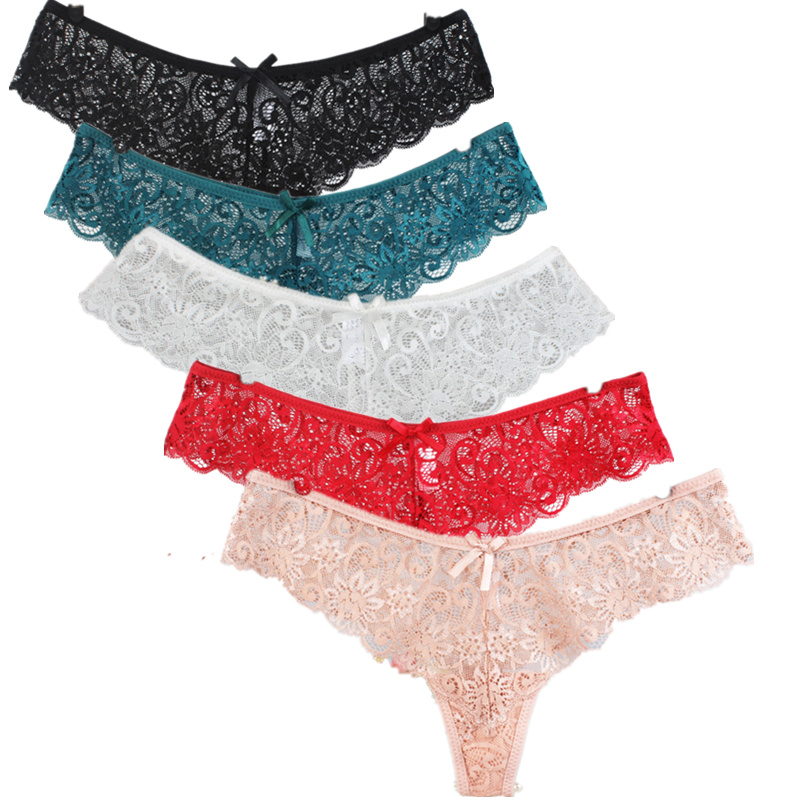 Women Lady Sexy Lace Thongs G String Panties  Womens Beautiful Low  Underwear - 5pcs - Aliexpress