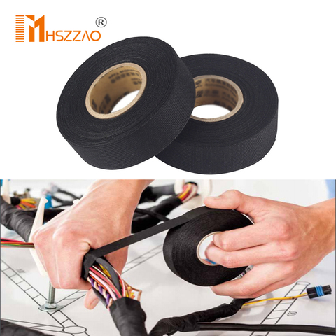 Automotive/motorcycle Adhesive Cloth Tape For Cable Harness Wiring Loom Width 9/19/25MM Length15M/25M ► Photo 1/6