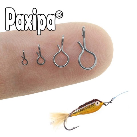 50 pcs Fly Fishing Snap Quick Change for Flies Hook Lures Stainless Steel Lock Black Fishing Snaps Lures Clip Link ► Photo 1/3