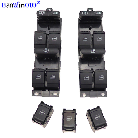 Window Panel Master Control Switch For VW Golf Jetta Bora Passat B5 Seat Leon Toledo Superb 2000 2001 2002 2003 2004 1J4959857 ► Photo 1/6