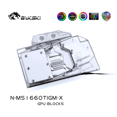 Bykski Water Block use for MSI GeForce GTX 1660 Ti Gaming X 6G / GTX 1660 ARMOR OC/ Full Cover Copper Radiator Block/ RGB Light ► Photo 1/6