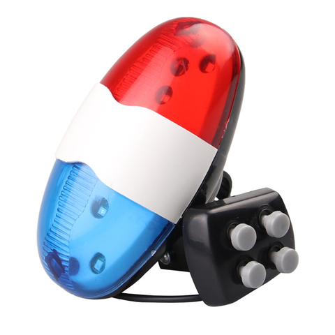 Bicycle 6 Flashing LED 4 Sound Police Siren Trumpet Horn Bell Bike Rear Light for Taillight Waterproof MTB Road Bike Accessories ► Photo 1/6