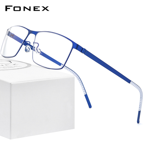 FONEX Alloy Glasses Frame Men Square Myopia Optical Prescription Eyeglasses Frames 2022 New Male Korea Screwless Eyewear 997 ► Photo 1/6