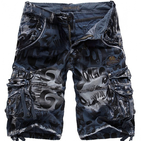 Summer Men Camouflage Military Cargo Shorts Jeans Male Fashion Casual Work Shorts Denim Shorts Large Size 29-42 No Belt ► Photo 1/6