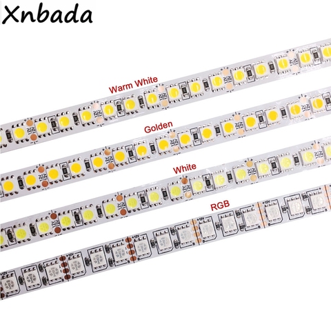 DC12V 5M 5050 RGB LED Strip Light LED Ribbon 120LEDs/m High Brightness Flexible Waterproof Diode Tape For Home Decoration ► Photo 1/5