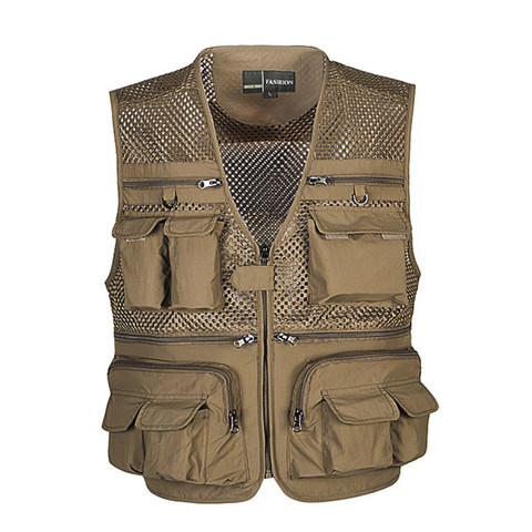 Unloading Men's Vest Tactical Webbed Gear Coat Summer Photographer Waistcoat Tool Many Pocket Mesh Work Sleeveless Jacket Male ► Photo 1/6