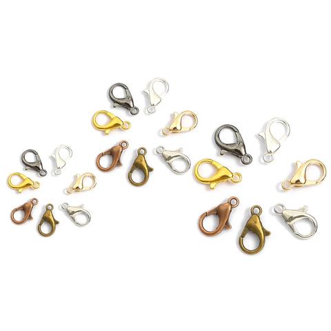 20-50pcs/lot 10/12/14/16/18/21mm Metal Lobster Clasp Hooks End Connectors For DIY Jewelry Making Necklace Bracelet Findings ► Photo 1/6