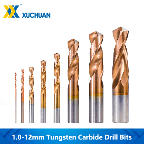 Tungsten Carbide Drill Bits 1.0-12mm Twist Drill Bit TiCN Coating Solid Carbide Core Drill Bits For Hard Metalworking Drilling T ► Photo 1/6