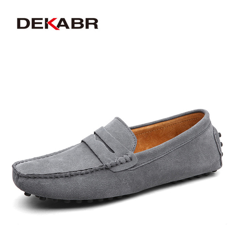 DEKABR Brand Fashion Summer Style Soft Moccasins Men Loafers High Quality Genuine Leather Shoes Men Flats Gommino Driving Shoes ► Photo 1/6