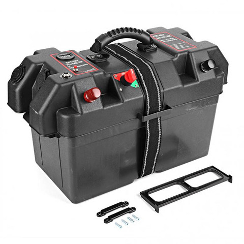 NST Motor Power Center Station Battery Box Carrier With USB Charger LED Meter Bresker & 12V Socket ► Photo 1/6