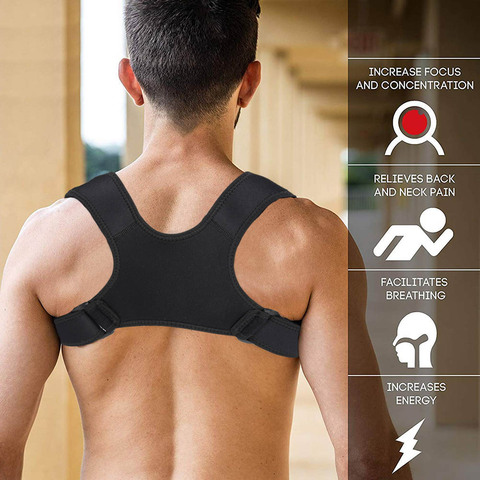 Posture Corrector Adjustable Back Fracture Support Men/women Back Clavicle Spine Shoulder Correction Brace Belt Strap M2 ► Photo 1/6