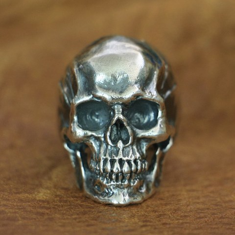 LINSION 925 Sterling Silver High Detail Skull Ring Mens Biker Punk Ring TA50 US Size 7~15 ► Photo 1/6