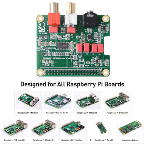 PCM5122 Raspberry Pi HiFi DAC HAT PCM5122 HiFi DAC Audio Card Expansion Board for Raspberry Pi 4B / 3B+ / 3B / 2B / Zero W ► Photo 1/6