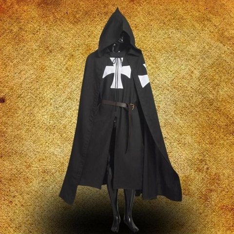 1pc Black MEDIEVAL WARRIOR Cosplay Costume TEMPLAR KNIGHT Cloak Robe ► Photo 1/6