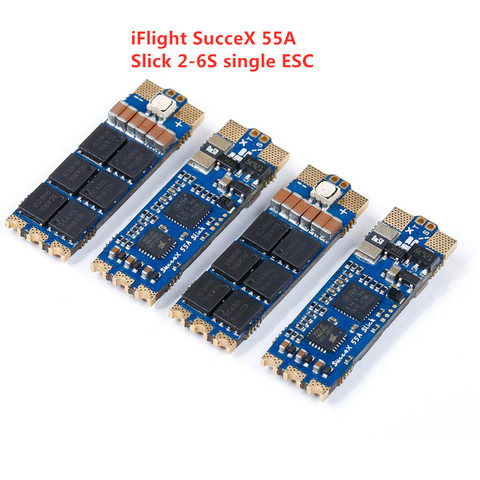 iFlight 2-6S SucceX 55A Slick single ESC with 8-layer PCB board Support Dshot 150/300/600/1200/MultiShot/OneShot for FPV racing ► Photo 1/6