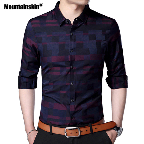 Mountainskin 2022 New Men's Plaid Shirt Spring Autumn Casual Shirt Long Sleeve Male Shirt Brand Clothing M~4XL SA757 ► Photo 1/6